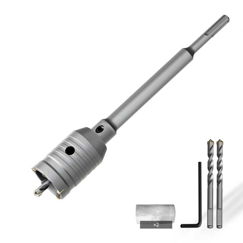 CSOOM Concrete Hole Saw 1-3/4" (45mm) with 220mm SDS Plus Shank Connecting Rod, Carbide Cement Hole Saw for Concrete Cement, Brick Wall Stone - Image 1